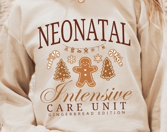 Christmas NICU Nurse Sweatshirt, Gingerbread Edition