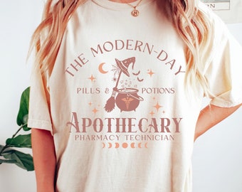Pharmacy Tech Halloween Shirt, Halloween Pharmacy Tech Tshirt, Pharmacy Witch Tee, Apothecary Tshirt, Halloween CPhT Shirt, Comfort Colors