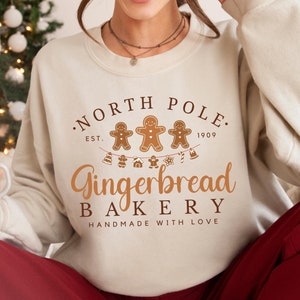 Gingerbread Bakery, Gingerbread Crewneck, Gingerbread Sweater, Vintage Christmas Sweatshirt, Xmas Gift, Trendy Christmas Sweater for Women