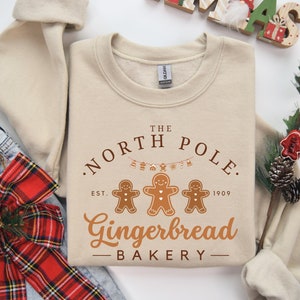 Gingerbread Bakery, Gingerbread Crewneck, Gingerbread Sweater, Vintage Christmas Sweatshirt, Xmas Gift, Trendy Christmas Sweater for Women