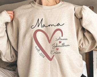 Mama Personalized Sweatshirt with Kids Names, Custom Names Mom Sweatshirt, Custom Mom Sweater, Personalized Mom Hoodie, Custom Gift for Mom