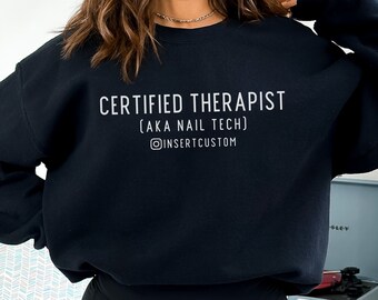 Custom Nail Tech Sweatshirt, Personalized Nail Artist Sweater, Custom Gift for Nail Tech, Nail Tech Salon Crewneck, Nail Technician Gift
