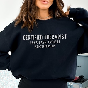 Custom Lash Tech Sweatshirt, Personalized Lash Artist Sweater, Custom Gift for Lash Tech, Eyelash Business Sweater, Lash Technician Gift