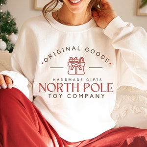 North Pole Toy Company, Vintage Christmas Sweatshirt, Unisex Merry Xmas Sweater, Oversized Christmas Crewneck, Holiday Sweater, Trendy Xmas