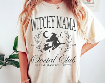 Witchy Mama Shirt, Halloween Mom Shirt, Social Club Shirt, Womens Halloween Tshirt, Witch Mama Tee, Halloween Mama Tshirt, Comfort Colors