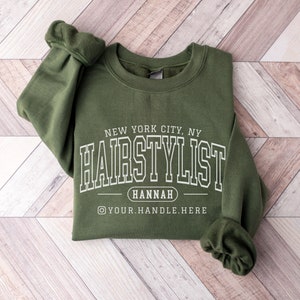 Personalized Hairstylist Sweatshirt, Custom Hairstylist Hoodie, Gift for Hairdresser, Hairstylist Gift, Hairstylist Crew, Hair Salon Merch