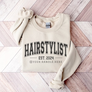 Personalized Hairstylist Sweatshirt, Custom Hairstylist Hoodie, Gift for Hairdresser, Hairstylist Gift, Hairstylist Crew, Hair Salon Merch