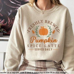 Pumpkin Spice Sweatshirt, Fall Pumpkin Sweatshirt, Oversized Fall Crewneck, Cute Autumn Sweater, Womens Fall Sweater, Thanksgiving Sweater