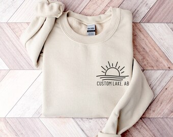 Custom Lake Sweatshirt, Personalized Lake Sweatshirt, Lake House Gift Custom, Lake Lover Crewneck, Lake Trip Sweater, Lake Vacation Sweater