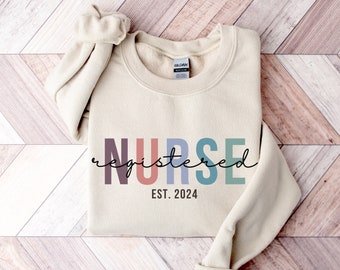 Personalized Nurse Sweatshirt, Registered Nurse Sweater, RN Sweatshirt, Nurse Graduation Gift Idea, Gift for Student Nurse, New Nurse Gift