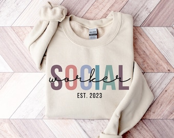 Custom Social Worker Sweatshirt, Social Work Sweater, Grad Gift for Social Worker, Custom MSW Graduation Gift, MSW Crewneck, MSW Sweatshirt