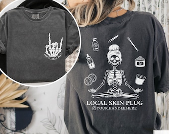 Custom Esthetician Shirt, Local Skin Plug, Halloween Esthetician Tee, Esthetician Gift, Esthetician Tshirt, Custom Instagram, Comfort Colors