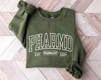 Personalized Pharmacist Sweatshirt, Custom PharmD Sweater, Pharmacy Graduation Gift, Custom Pharmacist Graduation Gift, PharmD Sweatshirt