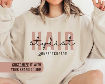 Personalized Hairstylist Sweatshirt, Custom Hairdresser Sweater, Custom Gift for Hairstylist, Cosmetology Grad Gift, Cosmetologist Crewneck