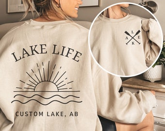 Custom Lake Sweatshirt, Lake Life Sweatshirt, Lake House Gift, Lake Lover Crewneck, Lake Vacation Gift Custom, Girls Lake Trip Sweatshirt