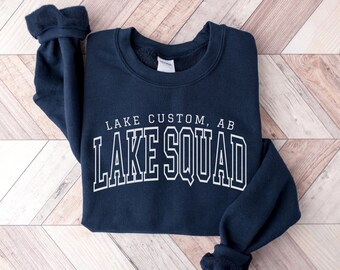 Custom Lake Squad Sweatshirt, Personalized Lake Group Sweater, Lake House Gift, Lake Lover Crewneck, Lake Vacation Crew, Lake Trip Sweater