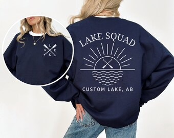 Custom Lake Squad Sweatshirt, Personalized Lake Group Sweater, Lake House Gift, Lake Lover Crewneck, Lake Vacation Crew, Lake Trip Sweater