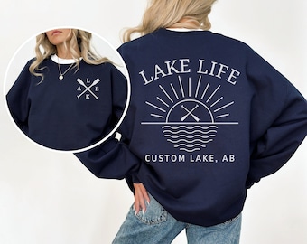Custom Lake Life Sweatshirt, Personalized Lake Sweatshirt, Lake House Gift, Lake Lover Sweatshirt, Lake Camping Hoodie, Custom Lake Vacation