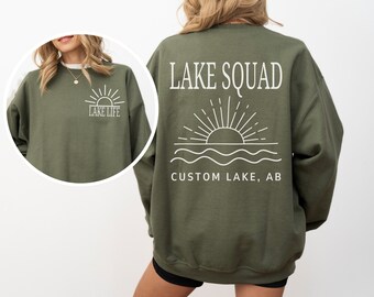 Custom Lake Squad Sweatshirt, Personalized Lake Group Sweater, Lake House Gift, Lake Lover Crewneck, Lake Vacation Crew, Lake Trip Sweater