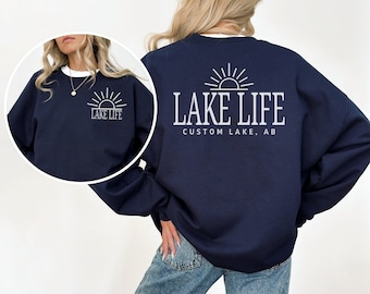 Custom Lake Life Sweatshirt, Personalized Lake Sweatshirt, Lake House Gift, Lake Lover Sweatshirt, Lake Camping Hoodie, Custom Lake Vacation