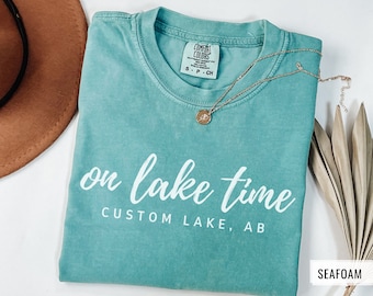 Custom Lake Shirt, Personalized Lake Tshirt, On Lake Time, Lake House Gift, Lake Lover Shirt, Lake Vacation Tee, Summer Shirt, Lake Day Tee