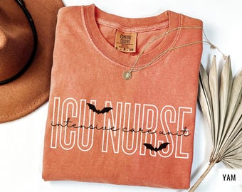 Halloween ICU Nurse Shirt, ICU Nurse Halloween Sweatshirt, Fall Gift for ICU Nurse, Fall Icu Nurse Tshirt, Intensive Care Unit Nurse Sweater