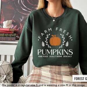 Farm Fresh Pumpkins Sweatshirt, Cute Fall Crewneck, Oversized Fall Sweatshirt, Pumpkin Patch Sweater, Autumn Sweater, Thanksgiving Sweater bild 5