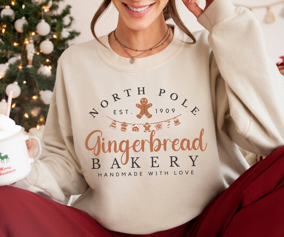 Gingerbread Bakery, Gingerbread Crewneck, Gingerbread Sweater, Vintage