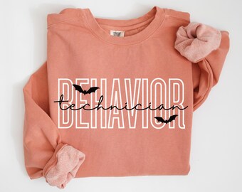 Halloween Behavior Technician Sweatshirt, Spooky Behavior Technician Sweater, Halloween RBT Sweater, Spooky RBT Crewneck, Fall RBT Pullover