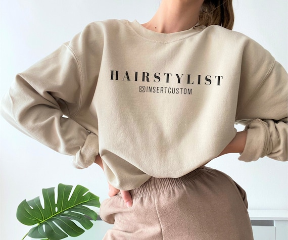Personalized Hairstylist Sweatshirt, Custom Hairdresser Sweater, Custom Gift for Hairstylist, Cosmetology Grad Gift, Cosmetologist Crewneck