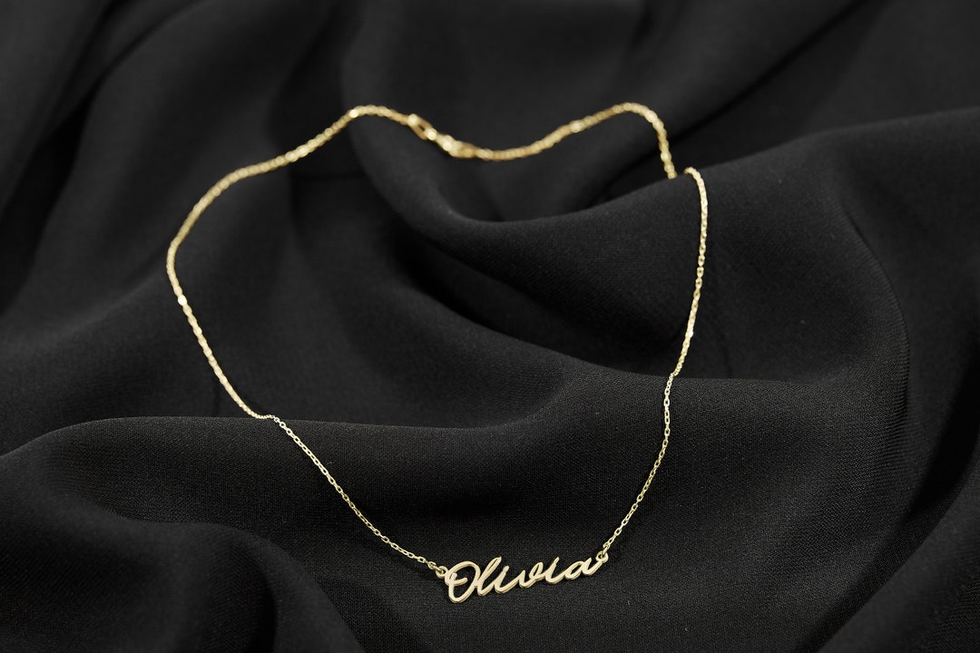 Personalized Real Gold Name Necklace, Custom 8K, 14K, 18K Solid Name
