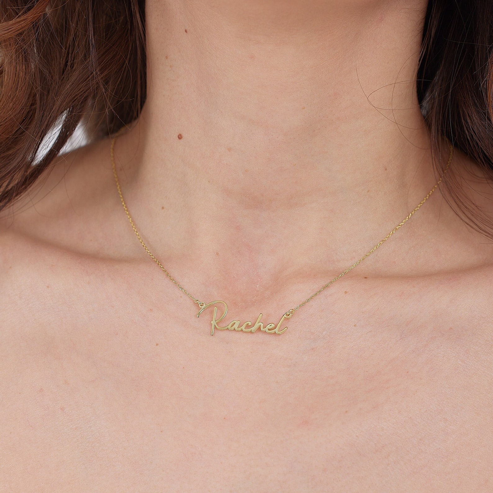 8K, 14K ,18K Solid Gold Name Necklace, 14K Real Gold Name Necklace
