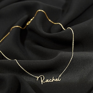 8K, 14K ,18K Solid Gold Name Necklace, 14K Real Gold Name Necklace, Custom Name Necklace, Personalized Solid Gold Name Necklace