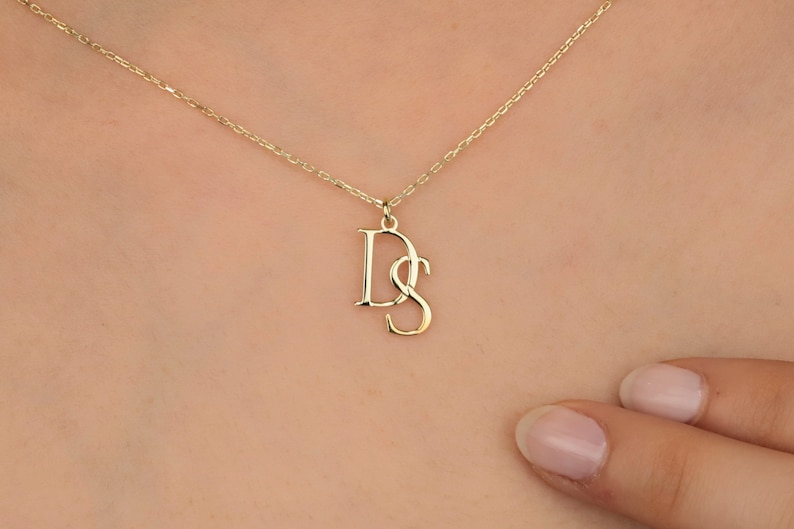 High Quality Solid Gold Initials Necklace