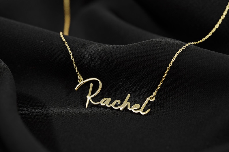 8K, 14K ,18K Solid Gold Name Necklace, 14K Real Gold Name Necklace