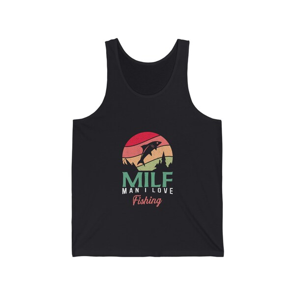 MILF Man I Love Fishing Retro Vintage Sunset Funny Fishing Gift" Lightweight Ho - Foto 11
