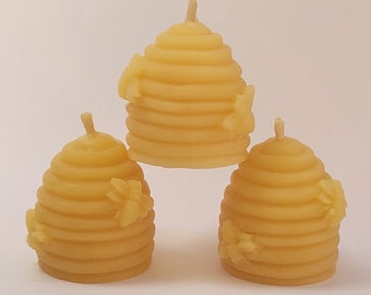 Set of 3 - 100% Natural Beeswax Candles
