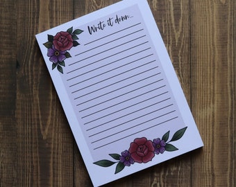Write It Down | A6 Notepad, Memopad, Stationery, Journal, Planner, Notebook, To Do List