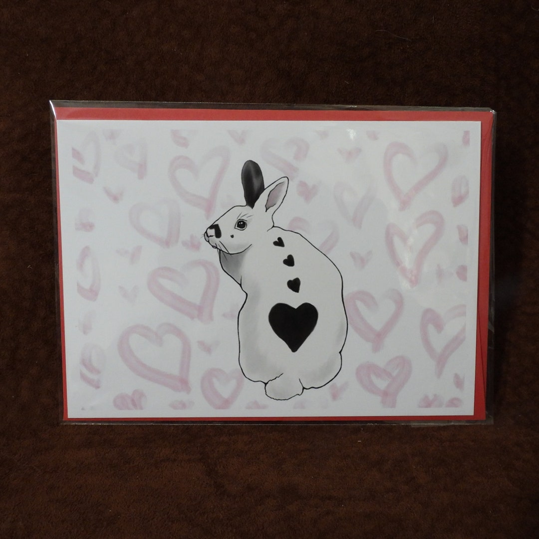 Heart Cards Rabbit Rabbit With Pink Hearts - 5