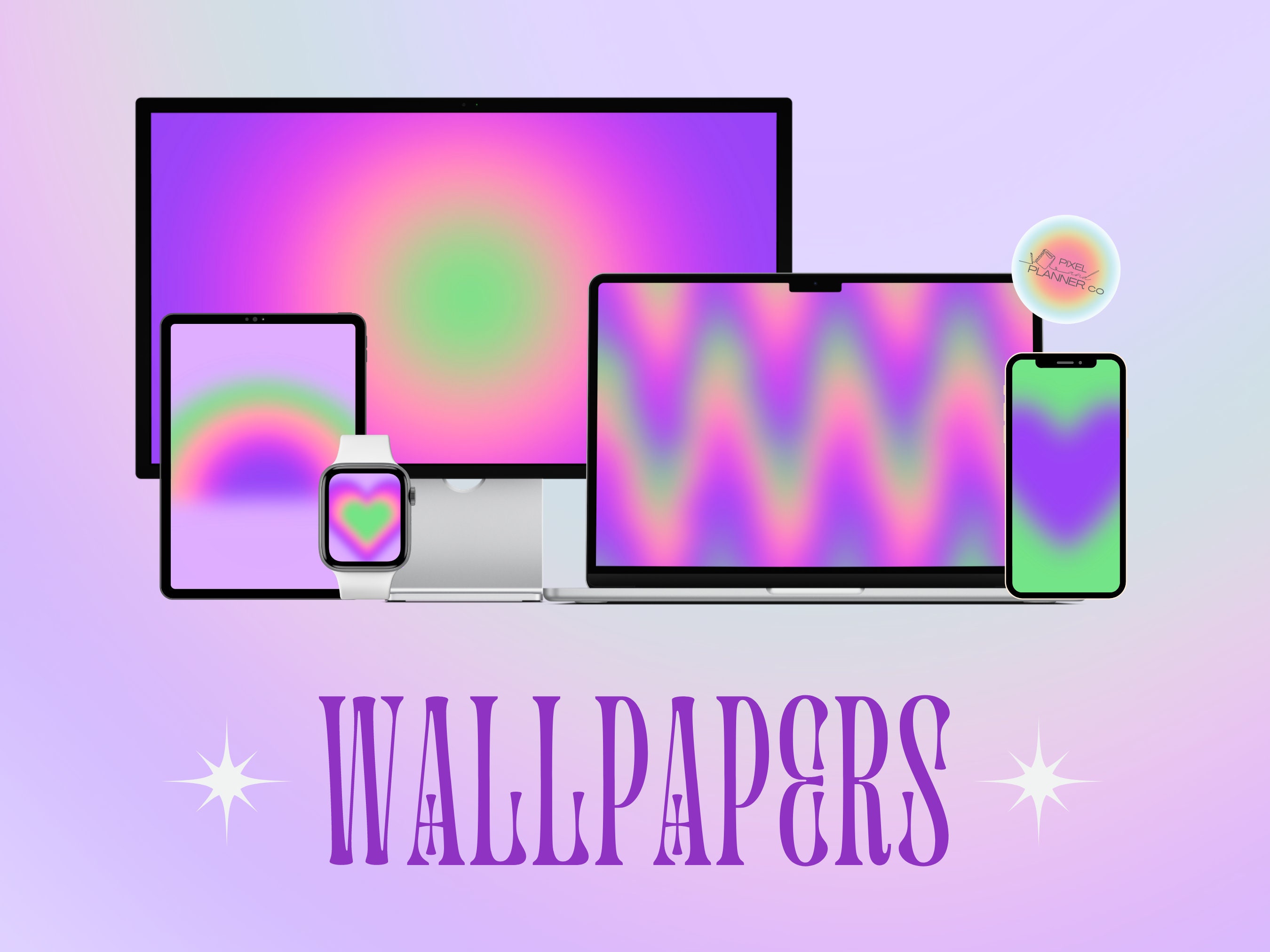 Neon Rainbow Gradient Png's 'unicorn Dreams' Collection Social Media