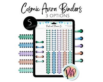 Digital Binder Rings - Planner Rings - PNG's - Goodnotes Files - Cosmic Aura Collection