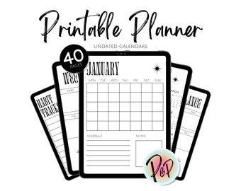 Digital Planner - Undated Digital and/or Printable Planner Pages - 2024 Calendar - Printable Planner - Goodnotes, Notability