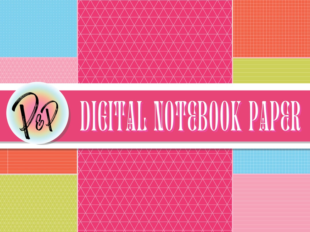 Notebook Paper Digital Paper Digital Notebook Papers Digital Scrapbooking Digital - Etsy