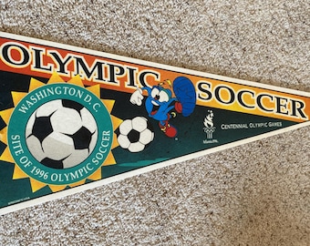 Vintage 1996 Olmpic Soccer Washington DC w/Official Sticker – Retro Sports Wall Art – Free Shipping
