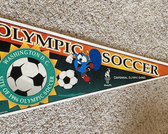 Vintage 1996 Olmpic Soccer Washington DC w/Official Sticker – Retro Sports Wall Art – Free Shipping