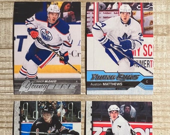 Connor McDavid, Austin Matthews, Alex Ovechkin, Sidney Crosby Young Gunz Lot de 4 cartes RP Rookie État neuf