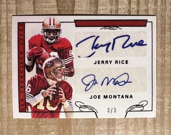 Joe Montana & Jerry Rice 2016 Autograph Facsimile RP Card San Francisco Mint Condition