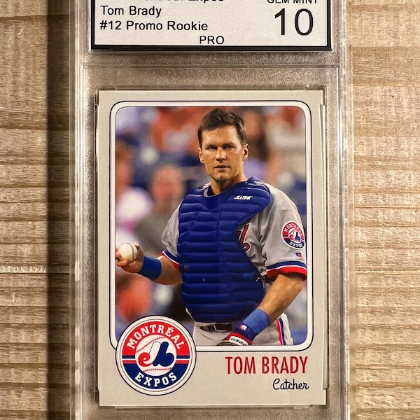 Tom Brady 1995 MLB Draft Card PRO Graded 10 Montreal Expos