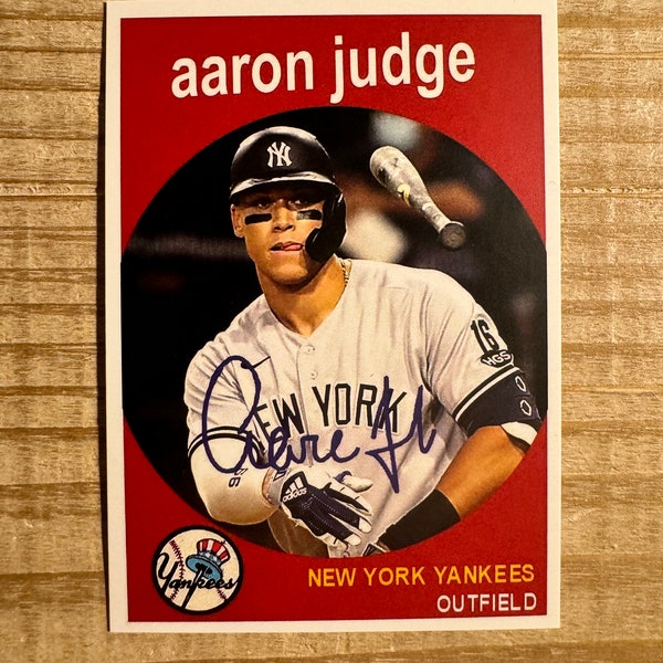 Aaron Judge “1959” Style Autograph Facsimile Collectable Card New York Yankees