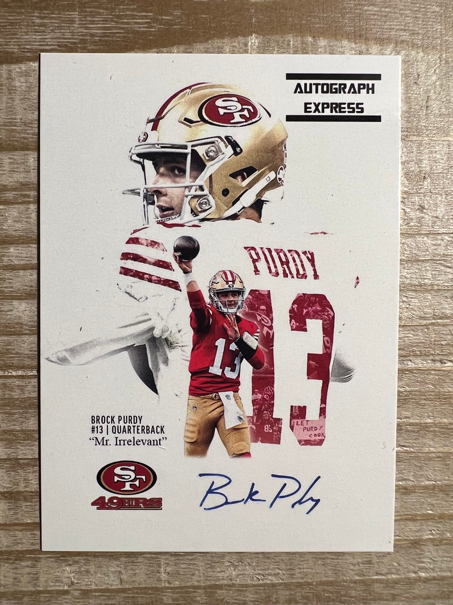 Brock Purdy 2022 Autograph Express Auto Facsimile Rookie Card San